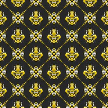Vector Fleur de Lis Seamless Pattern Illustrazione stock