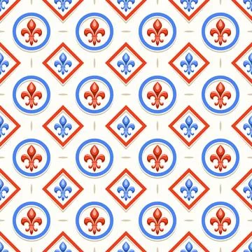 Vector Fleur de Lis Seamless Pattern Stock Illustration