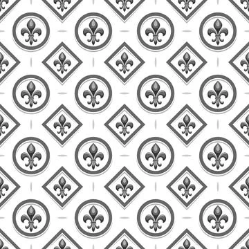 Vector Fleur de Lis Seamless Pattern Stock Illustration
