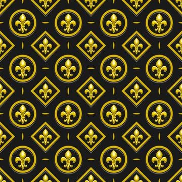 Vector Fleur de Lis Seamless Pattern Stock Illustration