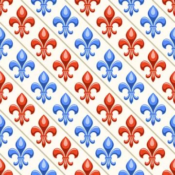 Vector Fleur de Lis Seamless Pattern Stock-Illustration