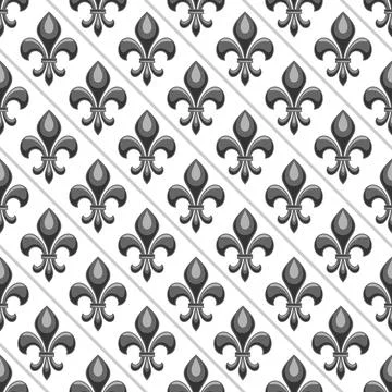 Vector Fleur de Lis Seamless Pattern Stock Illustration