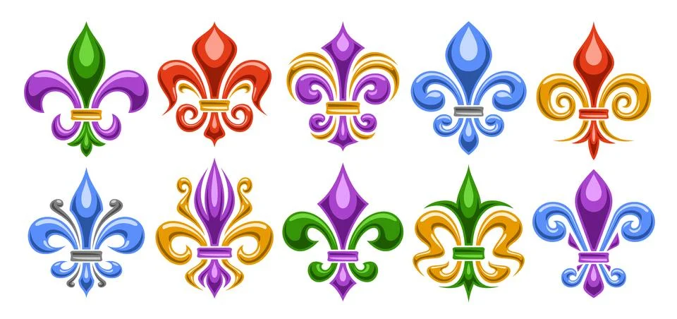 Vector Fleur de Lis set Stock Illustration