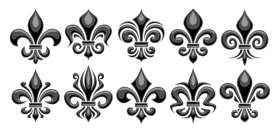 Vector Fleur de Lis set Stock Illustration