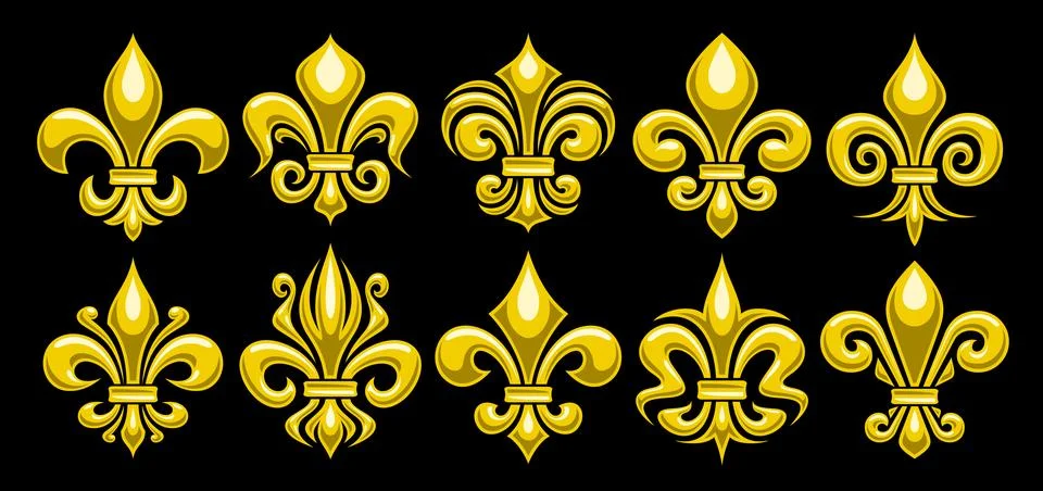 Vector Fleur de Lis set Stock Illustration