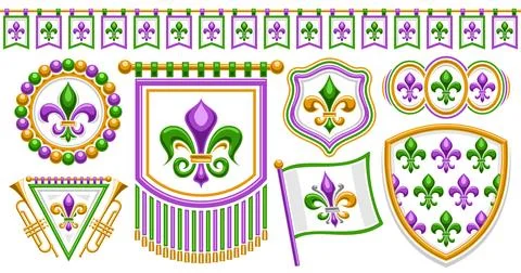 Vector Fleur de Lis set Stockillustratie