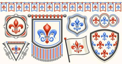 Vector Fleur de Lis set Stock Illustration