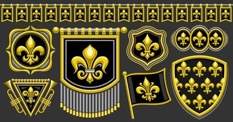 Vector Fleur de Lis set Stockillustratie