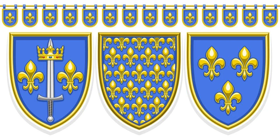Vector Fleur de Lis Shields Stockillustratie