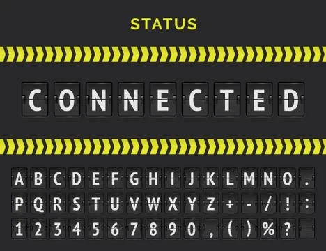 Vector flight info board of flights being connected. Mechanical airport flip Stock Illustration
