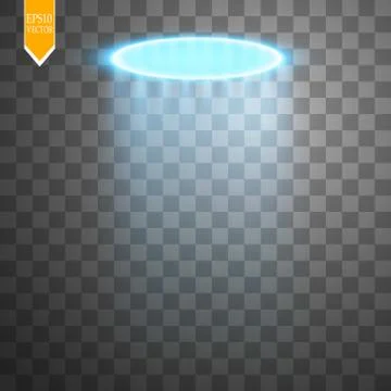 Vector floodlights with a glare. Scene. Light effects. Stock Illustration