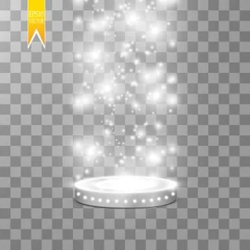 Vector floodlights. Scene. Light effects. Podium Stock Illustration