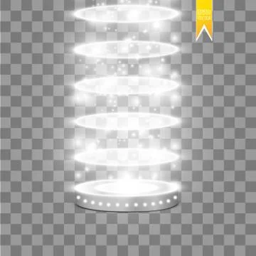 Vector floodlights. Scene. Light effects. Podium Stock Illustration