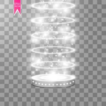Vector floodlights. Scene. Light effects. Podium Stock Illustration