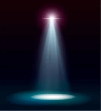 Vector floodlights. Scene. Light effects. Podium. On a transparent background. Stock Illustration