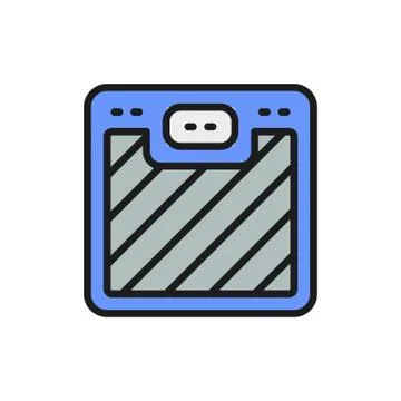 Vector floor scales flat color line icon. 스톡 일러스트