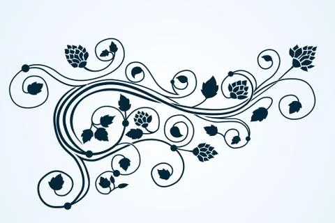 Vector flora curlyl ornament Stock Illustration