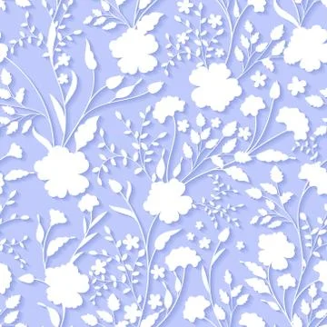Vector Floral 3d Seamless Pattern Background. For wedding and Invitation cards Illustrazione stock