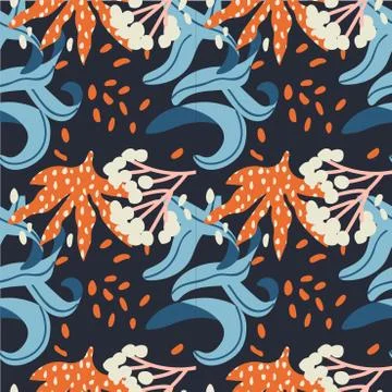 Vector floral abstract seamless pattern. Background for paper, cover, fabric Stock Illustration