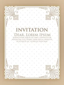 Vector floral and geometric monogram frame on light grey background with samp Stock Illustration