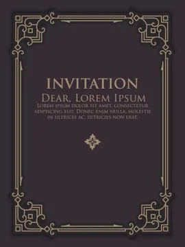 Vector floral and geometric monogram frame on dark gray background with sampl Illustrazione stock