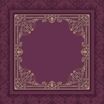 Vector floral and geometric monogram frame on dark gray background. Monogram  Stock Illustration