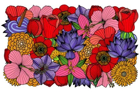 Vector floral background. Illustrazione stock