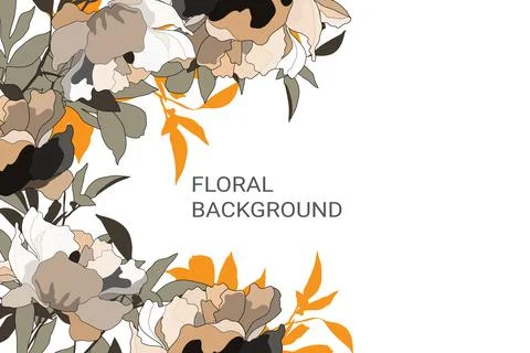 Vector floral background with peonies. Stock Illustration