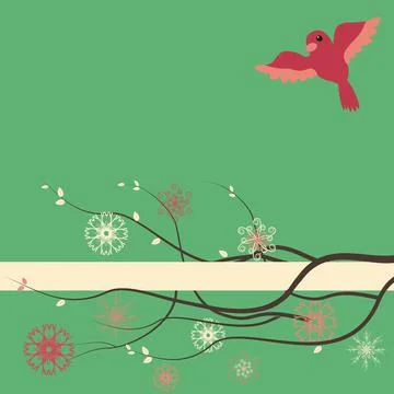 Vector floral background with text box Stock Illustration