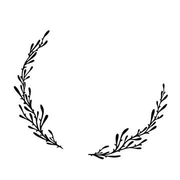 Vector floral border. Hand drawn botanical greenery branch. Wedding frame. Leaf Stock Illustration