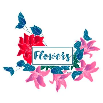 Vector floral botanical decoration border Illustrazione stock