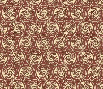 Vector floral braided elements seamless pattern Stockillustratie