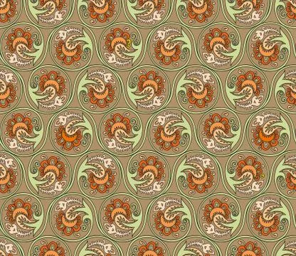 Vector floral braided elements seamless pattern Stock Illustration