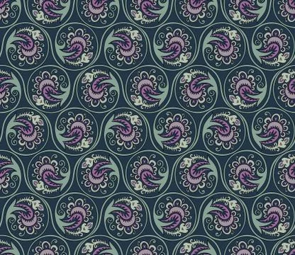 Vector floral braided elements seamless pattern イラスト素材