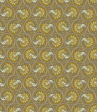 Vector floral braided elements seamless pattern Illustrazione stock