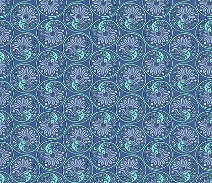 Vector floral braided elements seamless pattern イラスト素材