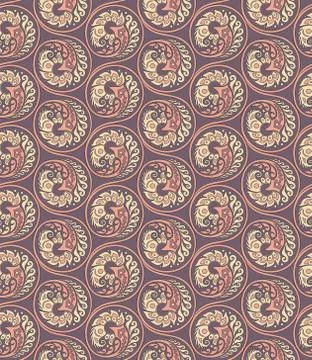 Vector floral braided elements seamless pattern Stock Illustration