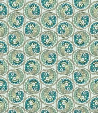 Vector floral braided elements seamless pattern Stock Illustration