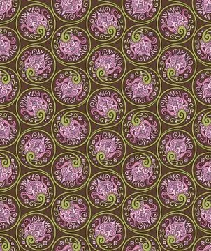 Vector floral braided elements seamless pattern Illustrazione stock