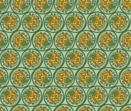 Vector floral braided elements seamless pattern Stock Illustration