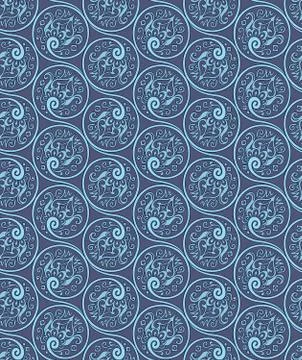 Vector floral braided elements seamless pattern Stock Illustration