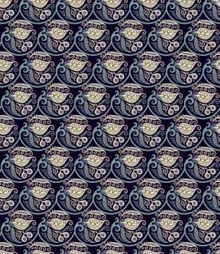 Vector floral braided elements seamless pattern Illustrazione stock