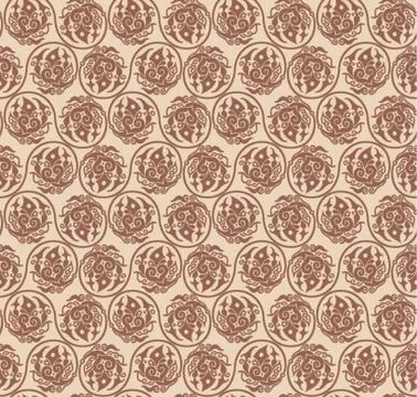 Vector floral braided elements seamless pattern 스톡 일러스트