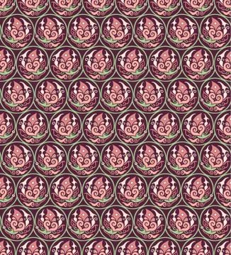 Vector floral braided elements seamless pattern イラスト素材