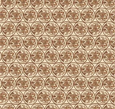 Vector floral braided elements seamless pattern Illustrazione stock