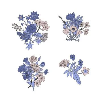 Vector floral bunches Illustrazione stock