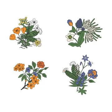 Vector floral bunches Stock Illustration