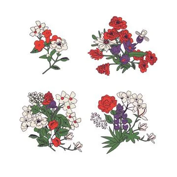 Vector floral bunches Stock Illustration