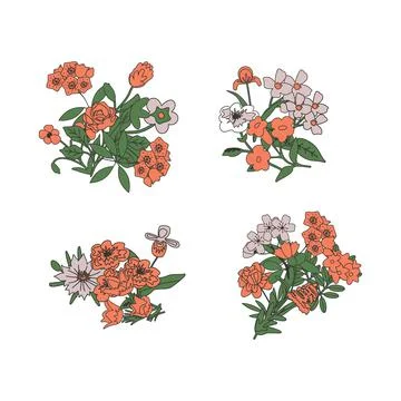 Vector floral bunches Stock-Illustration