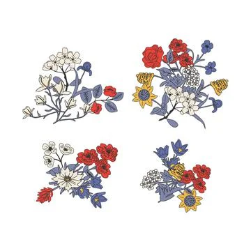 Vector floral bunches Stock Illustration